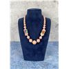 Image 1 : Art Deco Pink Glass Flower Flapper Necklace
