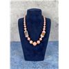 Image 2 : Art Deco Pink Glass Flower Flapper Necklace
