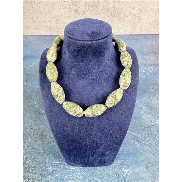 Green Spotted Jasper Stone Beads
