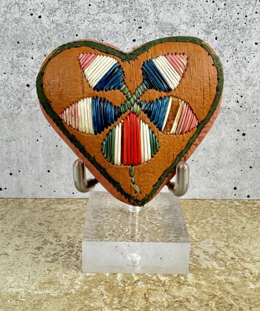 Micmac Native American Indian Quilled Heart