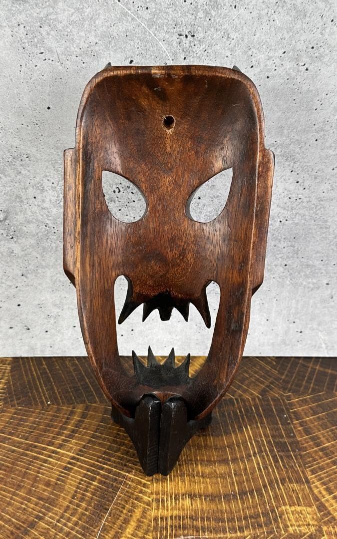 Filipino Carved Wood Bakunawa Demon Mask