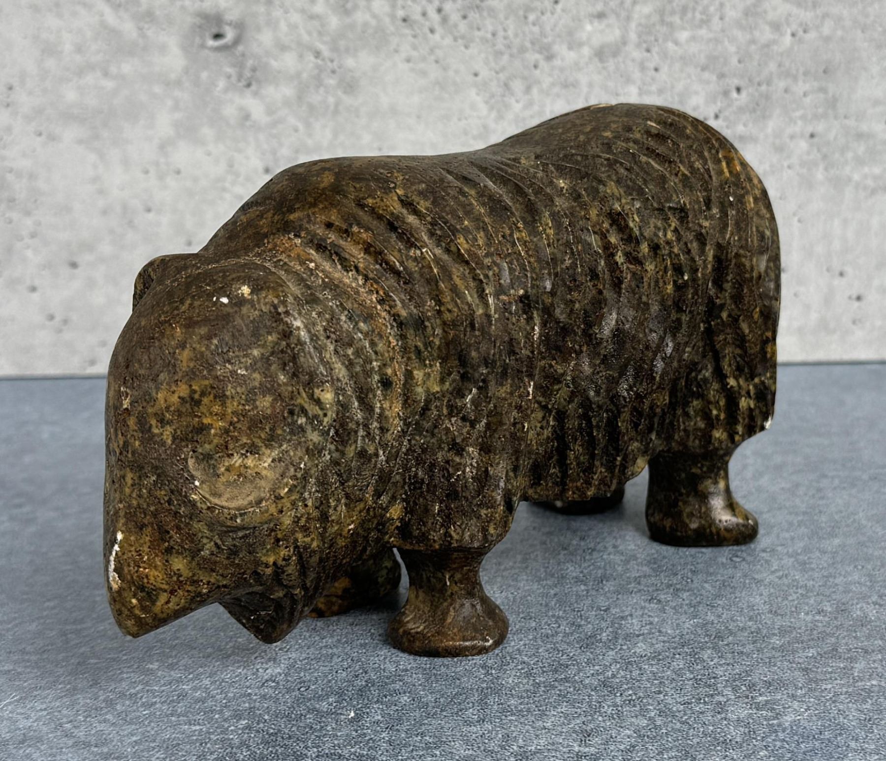 Alaskan Inuit Eskimo Musk Ox Soapstone Carving