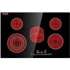 Image 1 : VEVOR Built in Electric Stove Top, 30.3 x 20.5 inch 5 Burners, 240V Glass Radiant Cooktop with Senso