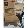 Image 2 : Medline Basic Aluminum Transport Chair with 12 inch wheels, Red