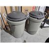 Image 1 : Lot of 2 Rubbermaid 32 Gal Animal Stopper Trash Can with Lids