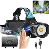 Image 1 : Rechargeable LED Headlamp 500000 High Lumens, Brightest Headlight with Motion Sensor, Zoomable, 5 Mo