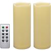 Image 1 : 2 PCS Outdoor Flameless LED Pillar Candle with Remote & Timer - Long Lasting Waterproof Flickering B