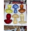 Image 2 : BFYDOAA Colored Glass Bud Vases Set of 6 Mini Mushroom Terrarium Hydroponics Plants Propagation Stat