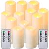 Image 1 : Flameless Candles, Led Candles Set of 12(D 2.1" X H 4" 5" 6" 7") Resin Candles with Remote Timer Wat