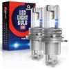Image 1 : AOLEAD H4 LED Headlight Bulb 9003 High Low Beam 50W 6500K Cool White Fanless Conversion Kit All in O