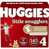 Image 1 : Huggies Diapers Size 4-Little Snugglers Disposable Baby Diapers, 140ct, One Month Supply