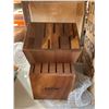 Image 2 : Knife Storage Block 15-Knife Slots Acacia Wood Universal Knife Holders Large Countertop Butcher Knif