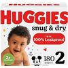 Image 1 : Huggies Snug & Dry Disposable Baby Diapers, Size 2, 180 Count