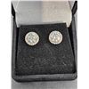 Image 1 : 2.30 CT TW GRA CERTIFIED ROUND BRILLIANT CUT MOISSANITE STONES VVS SET IN CENTER OF EARRINGS SET IN 