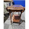 Image 7 : Antique Circa 1940's Solid Mahogany Tea cart with glass top service tray