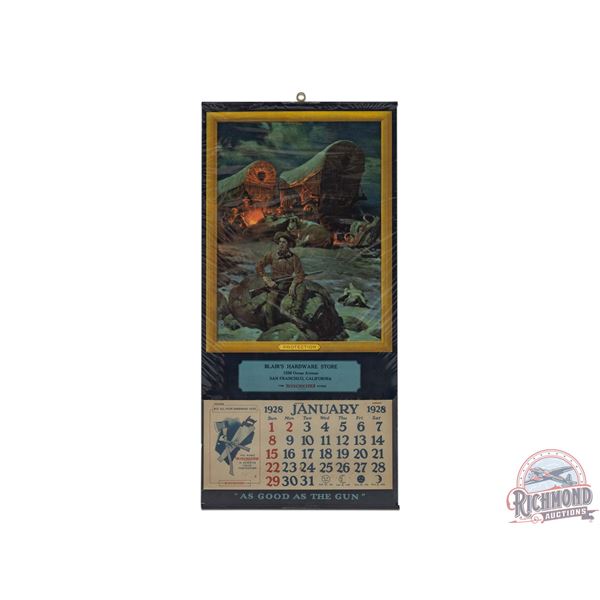 1928 The Winchester Store "Protection" Blair's Hardware Store San Francisco CA Advertising Calendar
