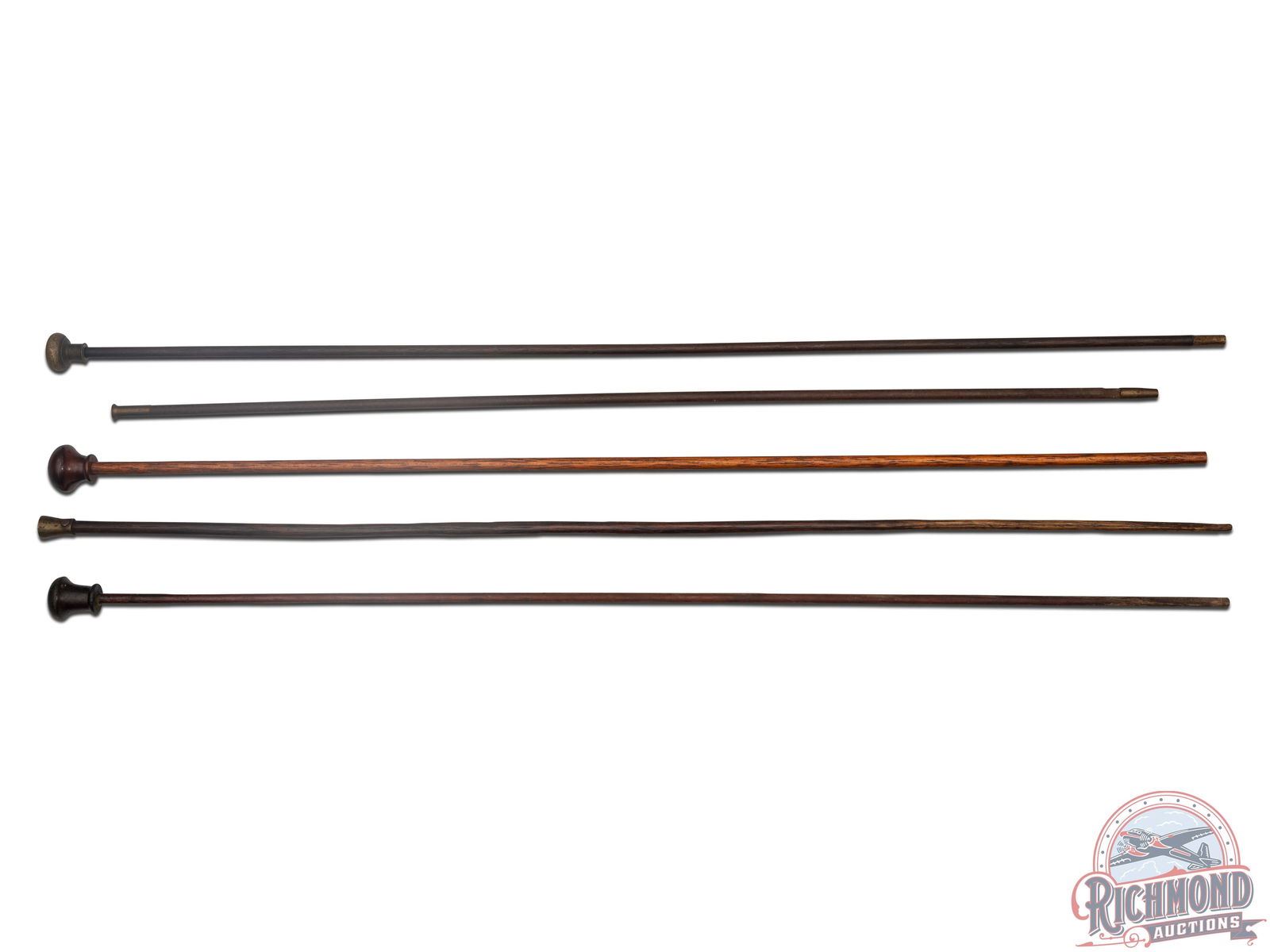Five Wooden Schuetzen Rods Including Pope