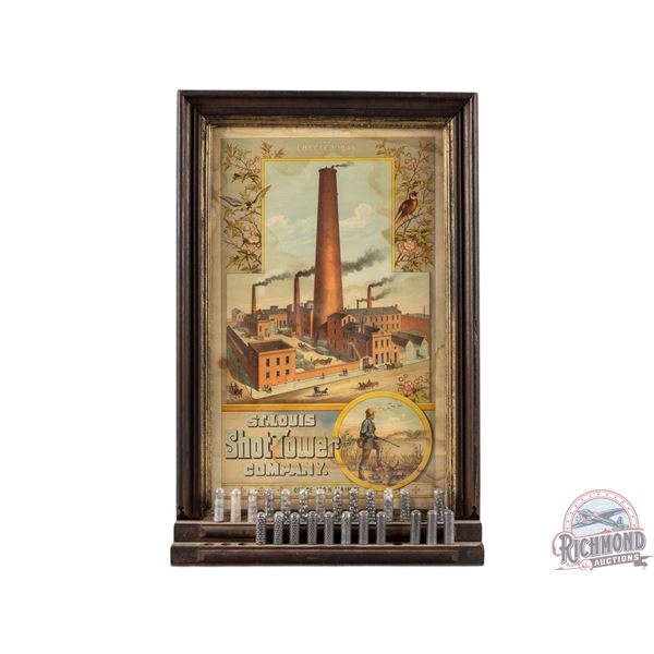 Rare St. Louis Shot Tower Company Lead Shot Countertop Sample Display & Poster