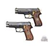 Image 4 : Very Nice Sig Sauer P220 .45 ACP Semi-Auto Pistols Texas Ranger 170th Year Match Pair with Display