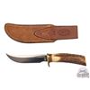 Image 2 : Randall Made Model 4 Hunter Knife 5" Blade with Stag Handle and Leather Sheath