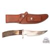Image 1 : Randall Made Model 27 Trailblazer Knife Stainless Blade Stag Handle & Nickel Upgrades