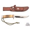 Image 1 : Vintage Randall Made Knife Model 3 Hunter 6" Blade Finger Grooved Stag Handle
