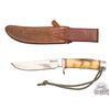 Image 2 : Vintage Randall Made Knife Model 3 Hunter 6" Blade Finger Grooved Stag Handle