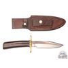 Image 1 : Randall Made Model 15 CDT Military Style Knife 5-1/2" Maroon Micarta Handle with Leather Sheath