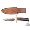 Image 2 : Randall Made Model 15 CDT Military Style Knife 5-1/2" Maroon Micarta Handle with Leather Sheath