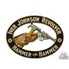 Image 1 : Incredible Iver Johnson Revolver "Hammer the Hammer" Die Cut Double Sided Tin Sign