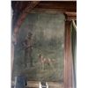 Image 3 : 1900's Original Muslin Tapestry Painting Sportsman Hunter Reloading Shotgun w/ English Pointer Dog