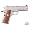 Image 2 : Nice 1974 Colt Combat Commander 45 ACP Satin Nickel Semi-Auto Pistol