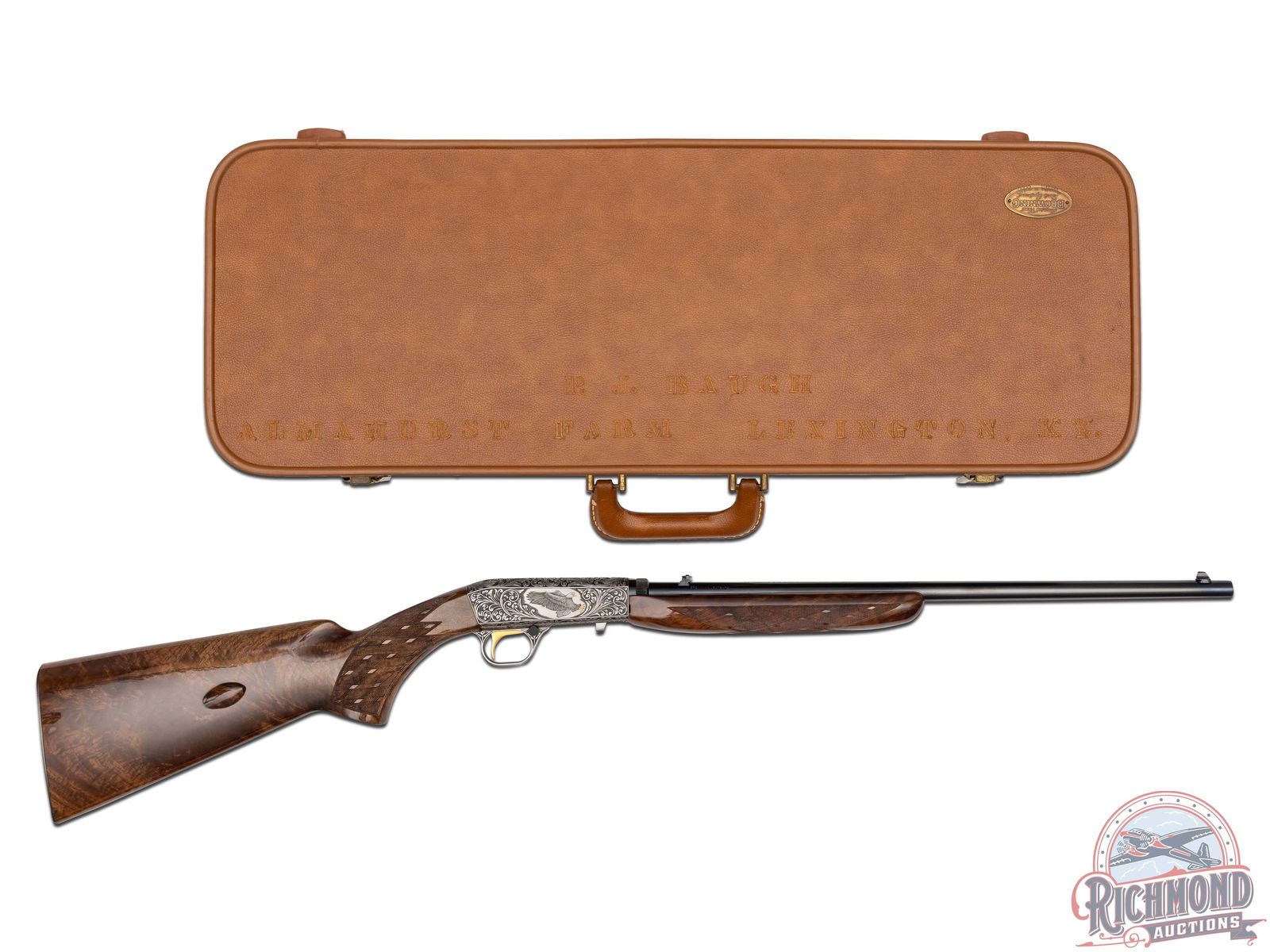 Nice 1969 Browning Belgium SA-22 .22 LR Semi-Auto Rifle Custom Engraved ...