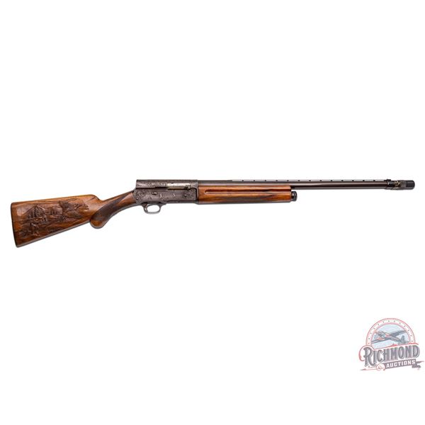 Custom Engraved Belgium Browning Light Twelve A-5 Semi-Automatic Shotgun