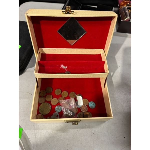 Jewelry box and coins