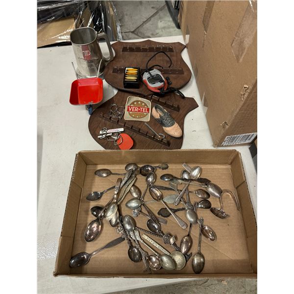 Collectible spoons,  spoon holders and other items