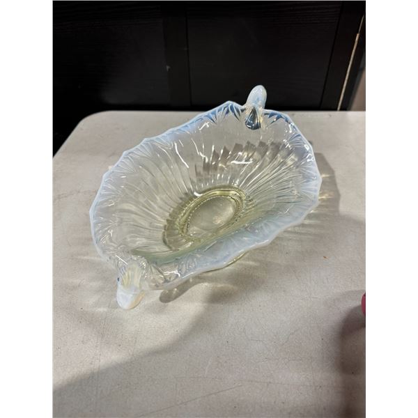 Blue opalescent dish