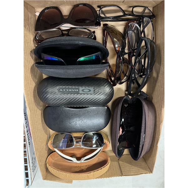 Assorted sunglasses and cases