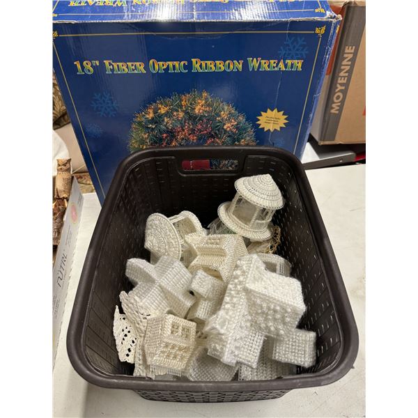 18 inch fiber, optic ribbon, wreath, and other decor