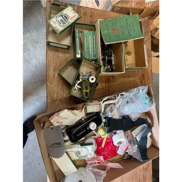 Singer, sewing machine, accessories, and other sewing items