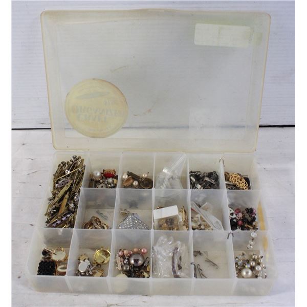 CONTAINER OF VARIOUS JEWELRY FINDINGS ETC.