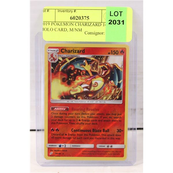 2019 POKEMON CHARIZARD 14/181 HOLO CARD, M/NM