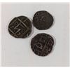 Image 1 : LOT OF 3 ANTIQUE 1835-1910 BHUTAN 1/2 RUPEE COINS