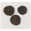 Image 2 : LOT OF 3 ANTIQUE 1835-1910 BHUTAN 1/2 RUPEE COINS