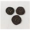 Image 1 : LOT OF 3 ANTIQUE 1835-1910 BHUTAN 1/2 RUPEE COINS