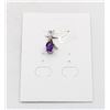 Image 1 : #211-UNHEATED AMETHYST & CZ PENDANT