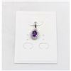 Image 1 : #203-UNHEATED AMETHYST & WHITE ZIRCON PENDANT