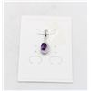 Image 1 : #207-UNHEATED AMETHYST & WHITE ZIRCO  PENDANT