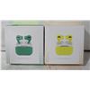 Image 1 : 2 NEW PAIRS OF AIRBUDS PRO 1 YELLOW 1 GREEN