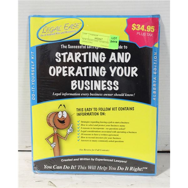 NEW LEGAL EASE "STARTING AND OPERATING